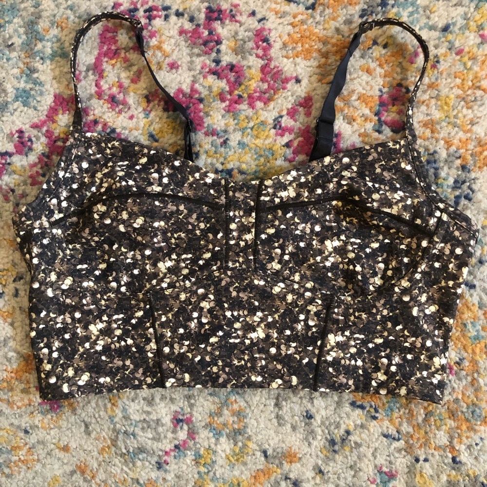 Lululemon crop bra, sparkle print (shown)